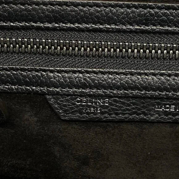 CELINE Luggage Mini Shopper Black Drummed Calf - Handbag - Picture 13 of 15
